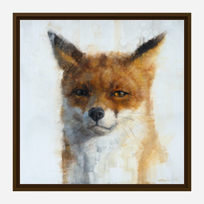 Glint Fox Brown Framed Canvas Art by David Frederick Riley from Your Western Decor