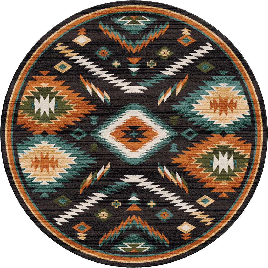 Grand Lodge Horizon Gem Round Area Rug - Made in the USA - Your Western Decor