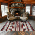 American made Grand Lodge Progression Rugs in Red, black, grey, beige, and off-white - Your Western Decor