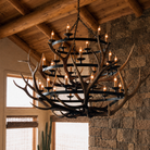 Grand Summit elk antler chandelier handcrafted in Wyoming