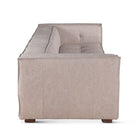 Sierra Grande leather sofa with tailored panel stitching and wide upholstered arms side view