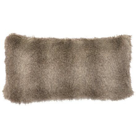 Grey Fox Faux Fur Oblong Pillow crafted in the USA - Your Western Decor