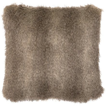 Grey Fox Faux Fur Throw Pillow made in the USA - Your Western Decor