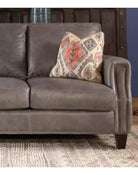 American made Steel Grey Leather Sofa - Your Western Decor