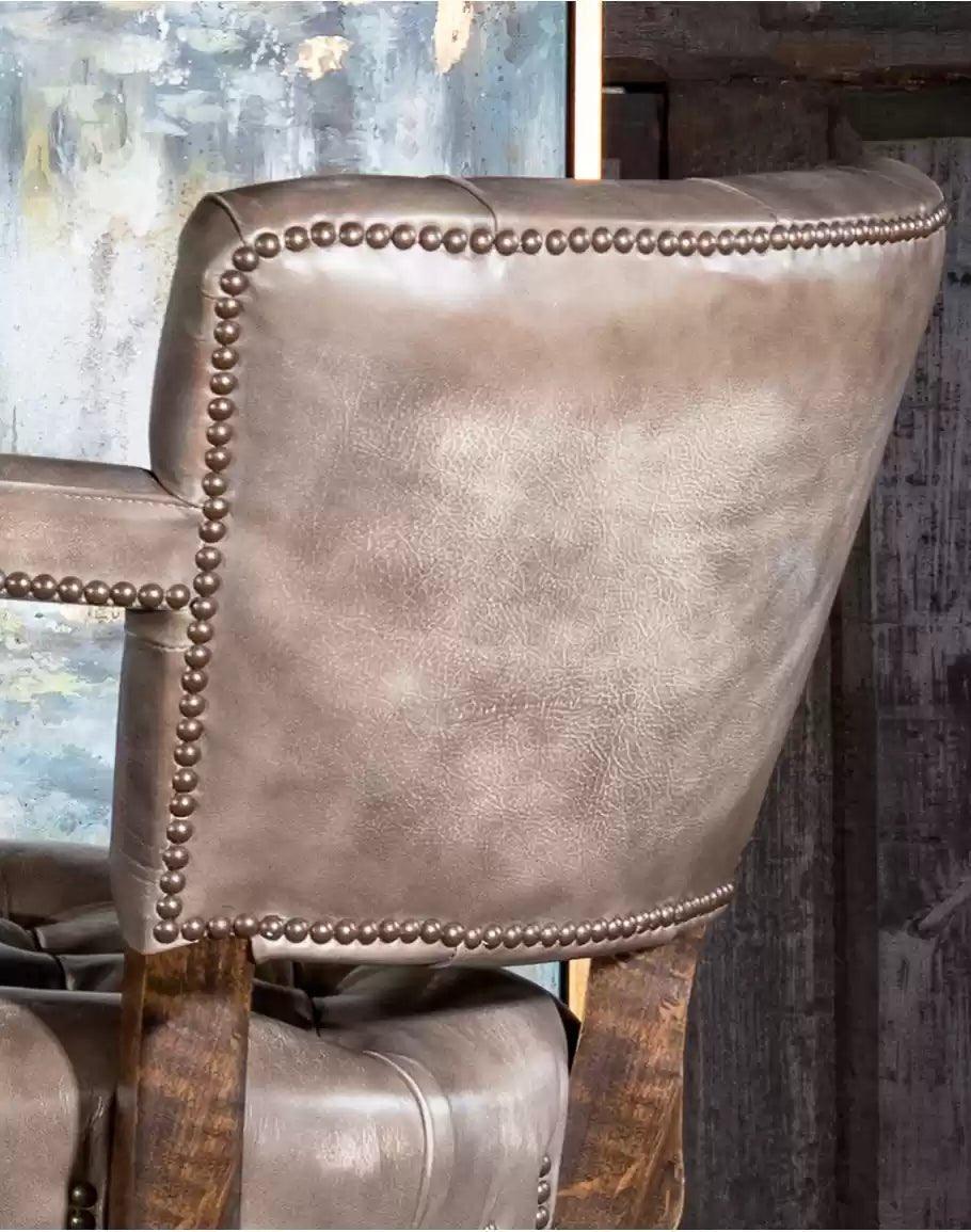 American made Greystone Tufted Leather Bar Stool - Your Western Decor