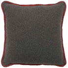 Gray pillow with red trim handmade in Caldwell, Idaho - Your Western Decor