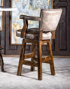 American made Greystone Tufted Leather Bar Stool - Your Western Decor