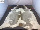 Gris tan grey and white XL cowhide rug