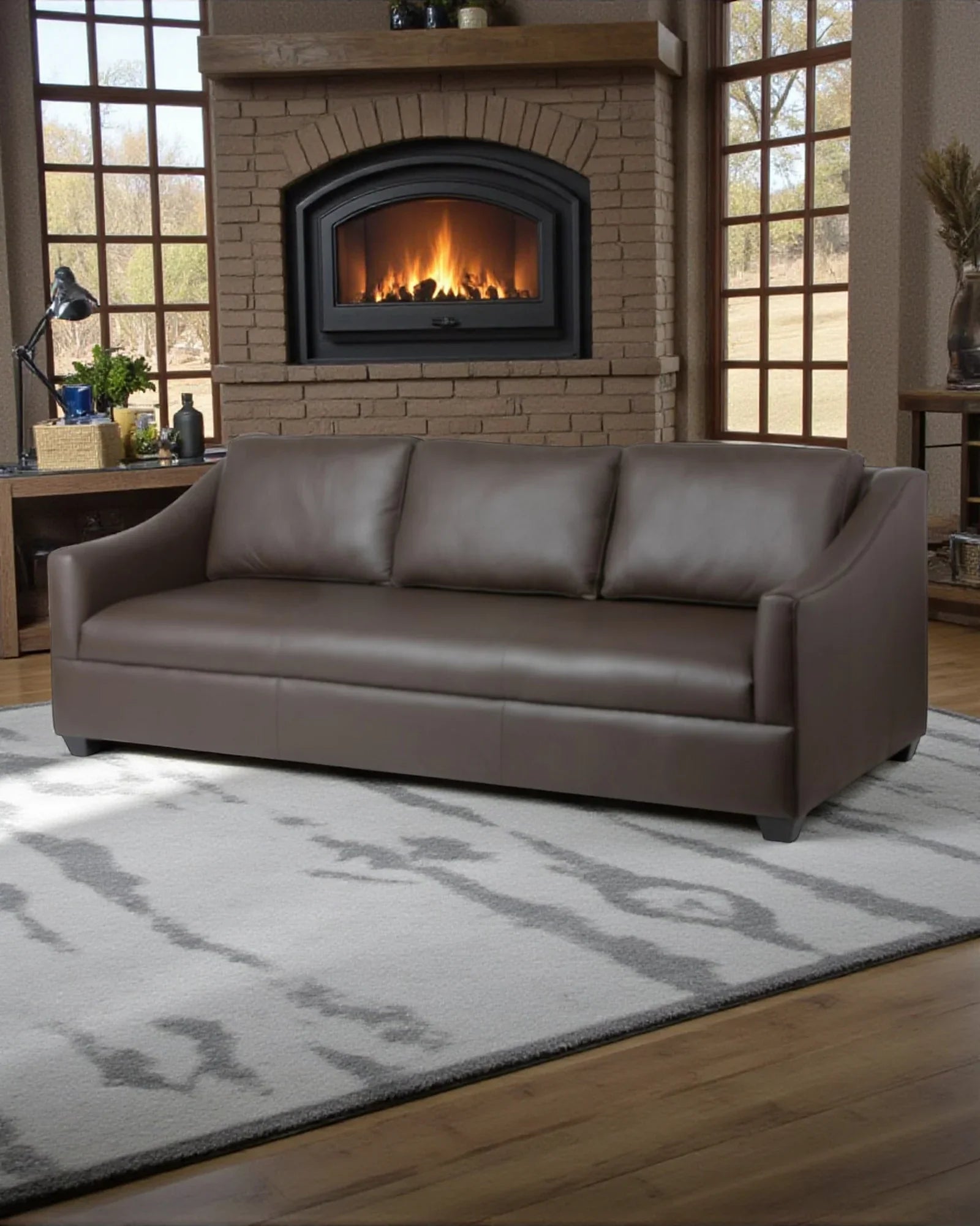 Hacienda leather sofa in Sable color - Your Western Decor