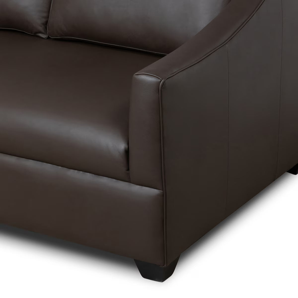 Brown leather sofa corner on a white background - Your Western Decor