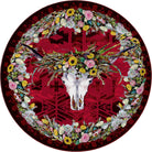 Hailey Floral & Skull Round Area Rug made in the USA - Your Western Decor