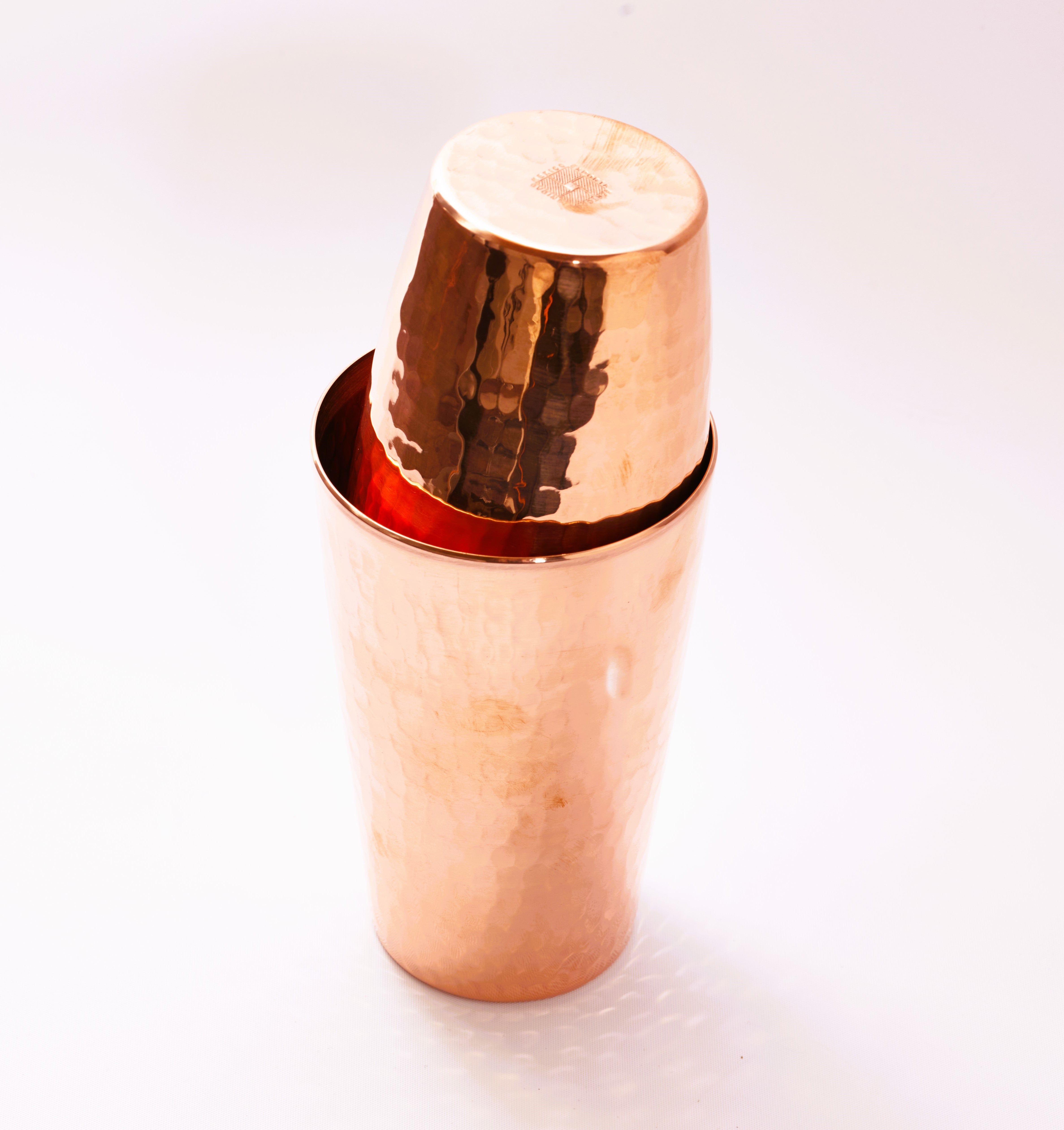 Hammered copper Boston cocktail shaker - Your Western Decor