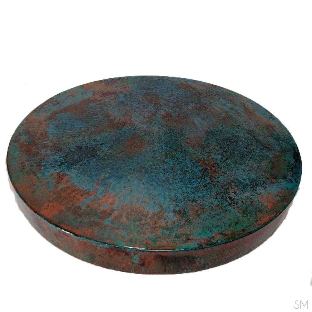 Hammered copper coffee table top oxidized - Your Western Decor