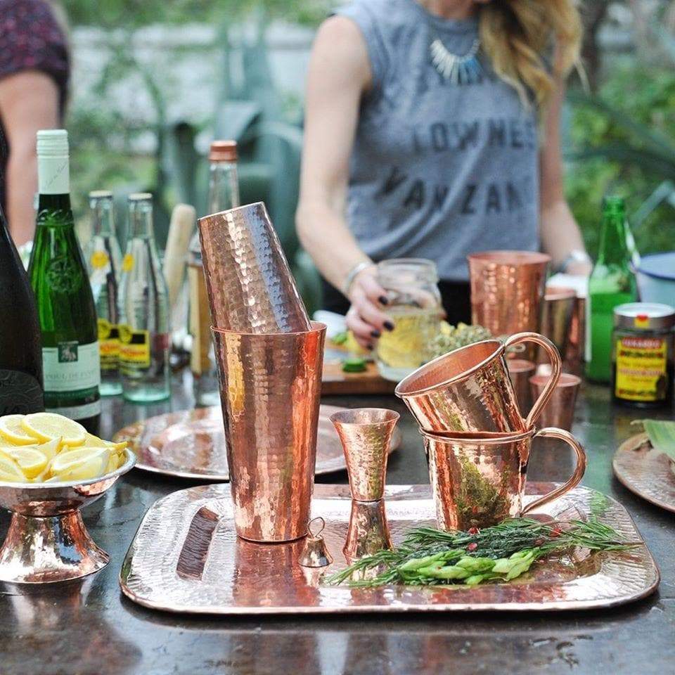 Hammered copper drinkware and barware. Your Western Decor