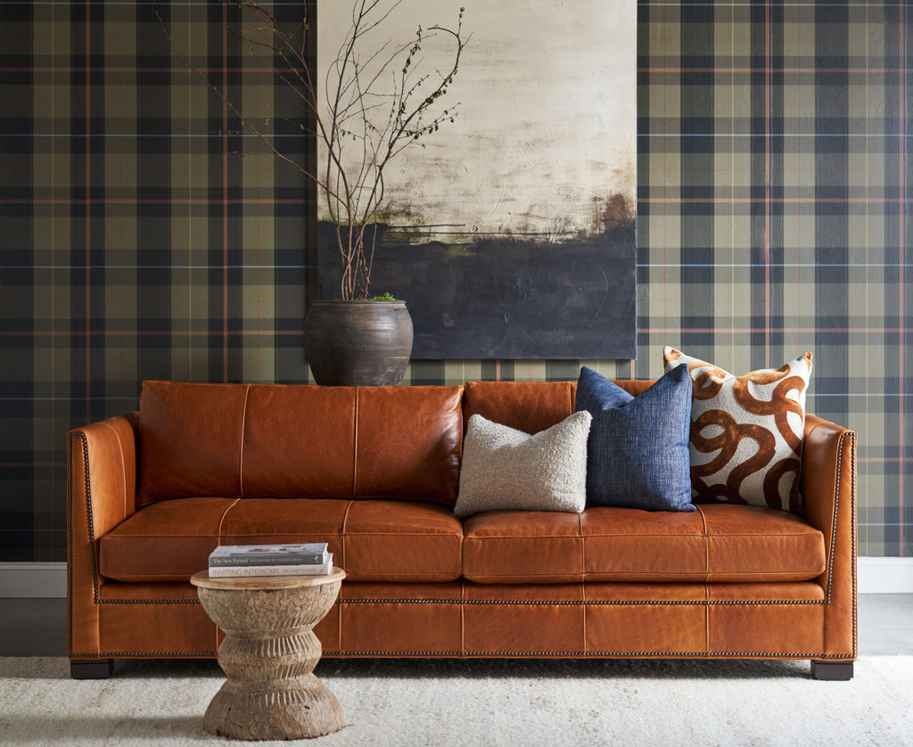Hampton Manor Luxury Leather Sofa American made in room setting - Your Western Decor