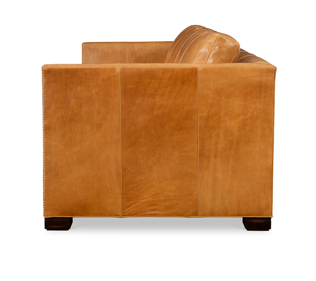 Hampton Manor Leather Sofa end view - Your Western Decor