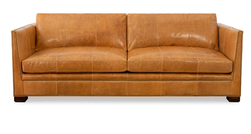 Hampton Manor Leather Sofa front - Your Western Decor
