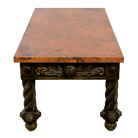 Copper Top Hand Carved Table Table handmade in Mexico - Your Western Decor