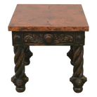 Hammered copper top, hand carved side table with clavos made in Mexico - Your Western Decor
