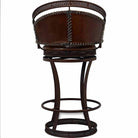 Hand crafted leather stitch swivel stool back - Your Western Decor