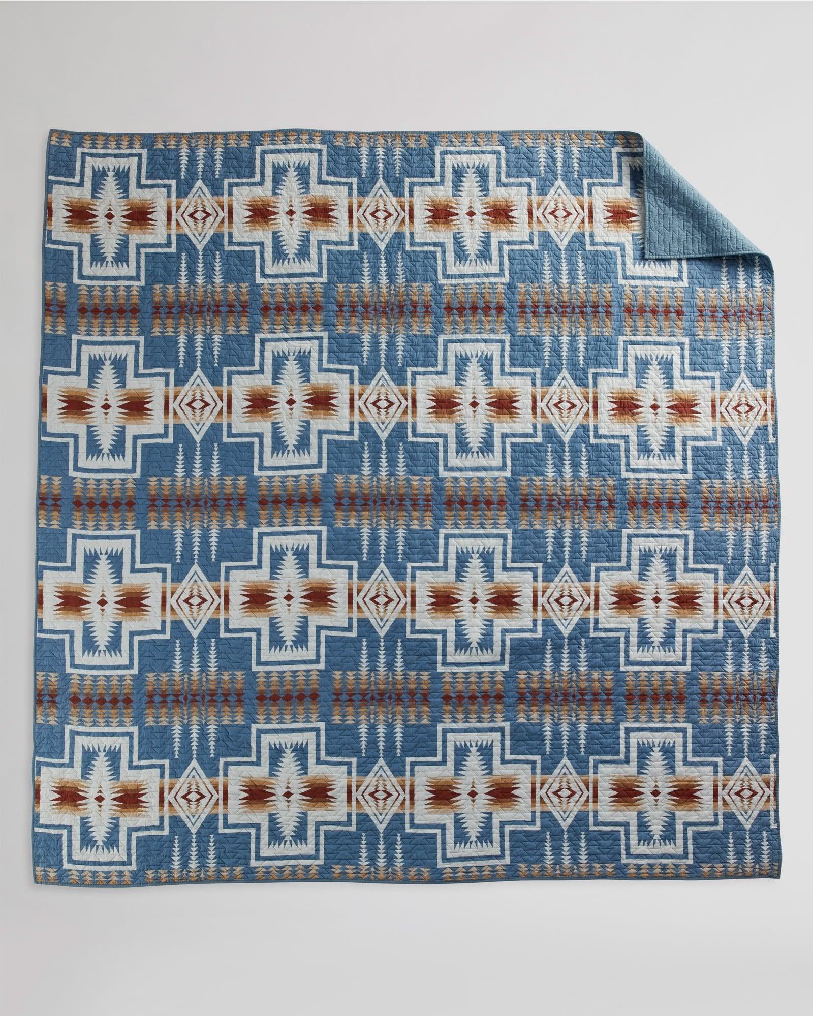 Harding Blues Pendleton Quilted Coverlet - Your Western Decor