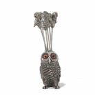 Owl-shaped metal cheese pick set on a white background - Your Western Decor