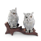 Pewter owl salt and pepper shakers perched on a log - Your Western Decor