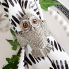 Pewter carved cute owl napkin ring with big eyes - Your Western Decor