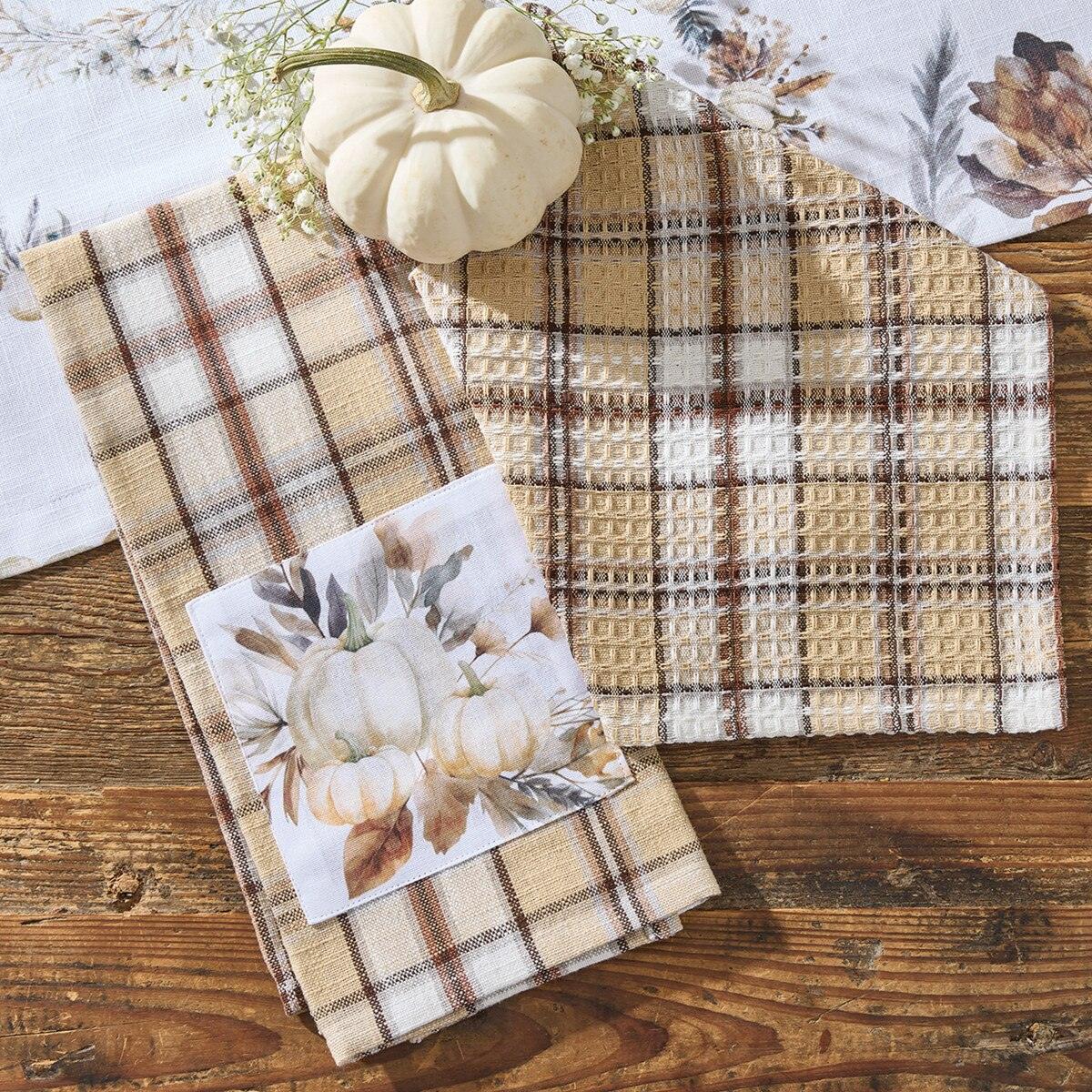 Harvest Plaid Dish Towel and Dish Cloth - Your Western Decor