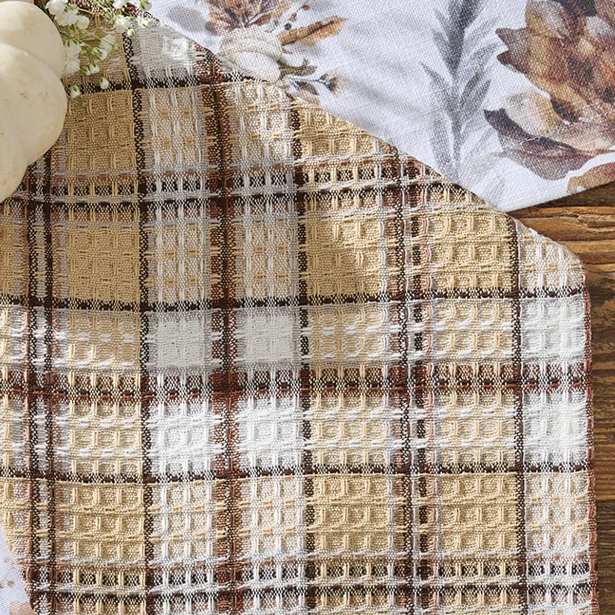 Harvest plaid waffle weave dishcloth - Your Western Decor