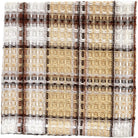Waffle weave dishcloth in beige, brown, white plaid - Your Western Decor