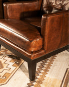 Hasselback Mocha Leather Lounge Chair - Fine Luxury Home Furnishings Made in the USA - Your Western Decor