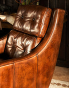 Hasselback Mocha Leather Lounge Chair - Fine Luxury Home Furnishings Made in the USA - Your Western Decor