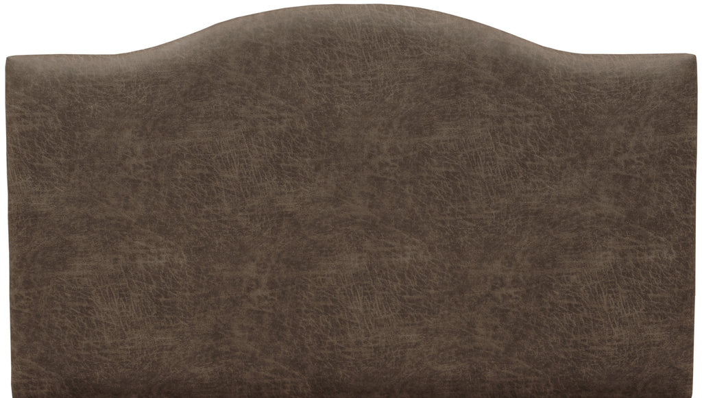 Dark mocha distressed faux leather headboard. Made in the USA. Your Western Decor