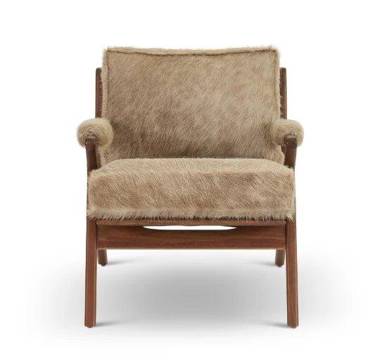 Heather Hyde Accent Chair in champagne cowhide - Your Western Decor