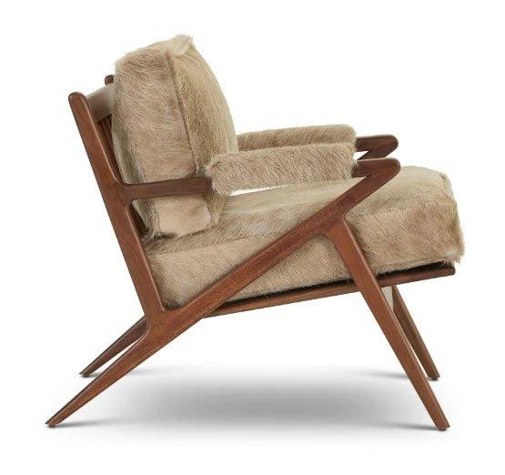 Heather Hyde Accent Chair in champagne cowhide - Your Western Decor