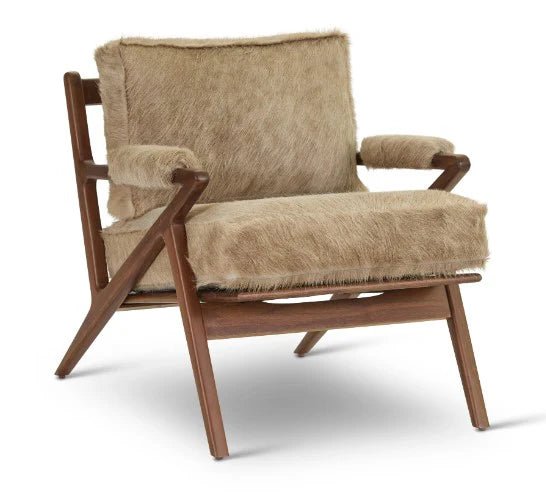 Heather Hyde Accent Chair in champagne cowhide - Your Western Decor