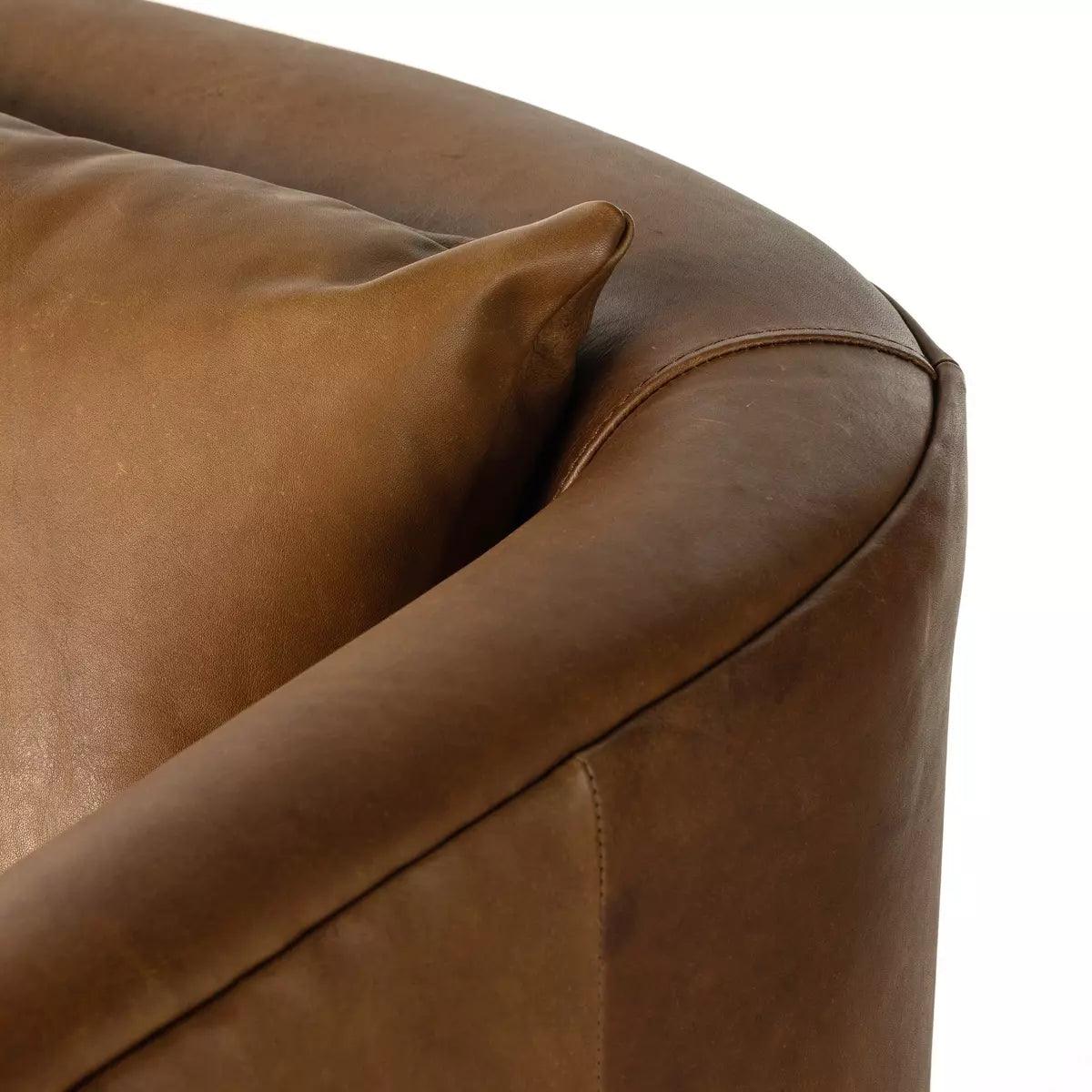 Brown Heirloom Sienna Leather Swivel Chair - Your Western Decor