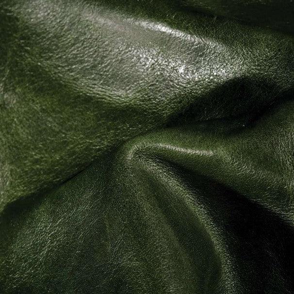 Close-up of dark green leather texture - Your Western Decor