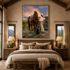 her kind of heaven cowgirl art over bed