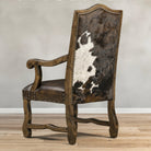 Heritage Tufted Leather Dining Chair with Arms and cowhide back made in the USA - Your Western Decor