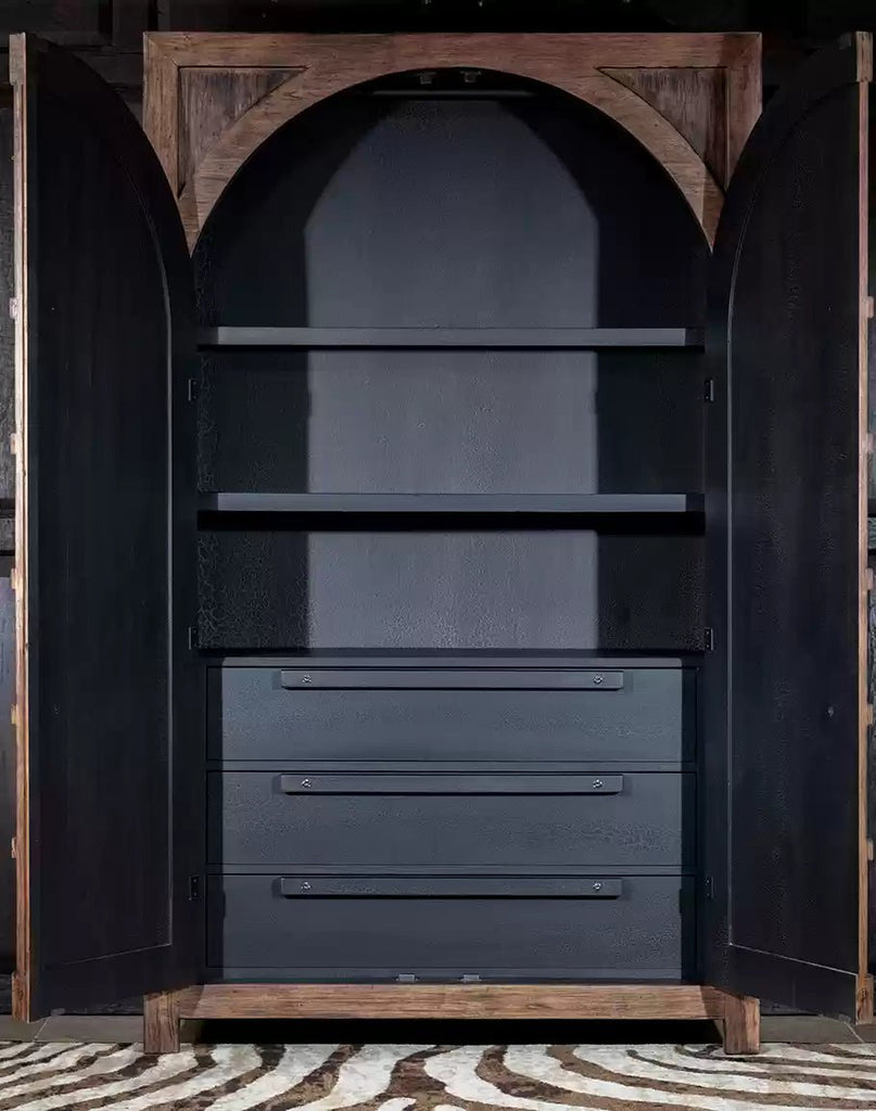 American Made Pecky Hickory Grande Armoire inside - Your Western Decor