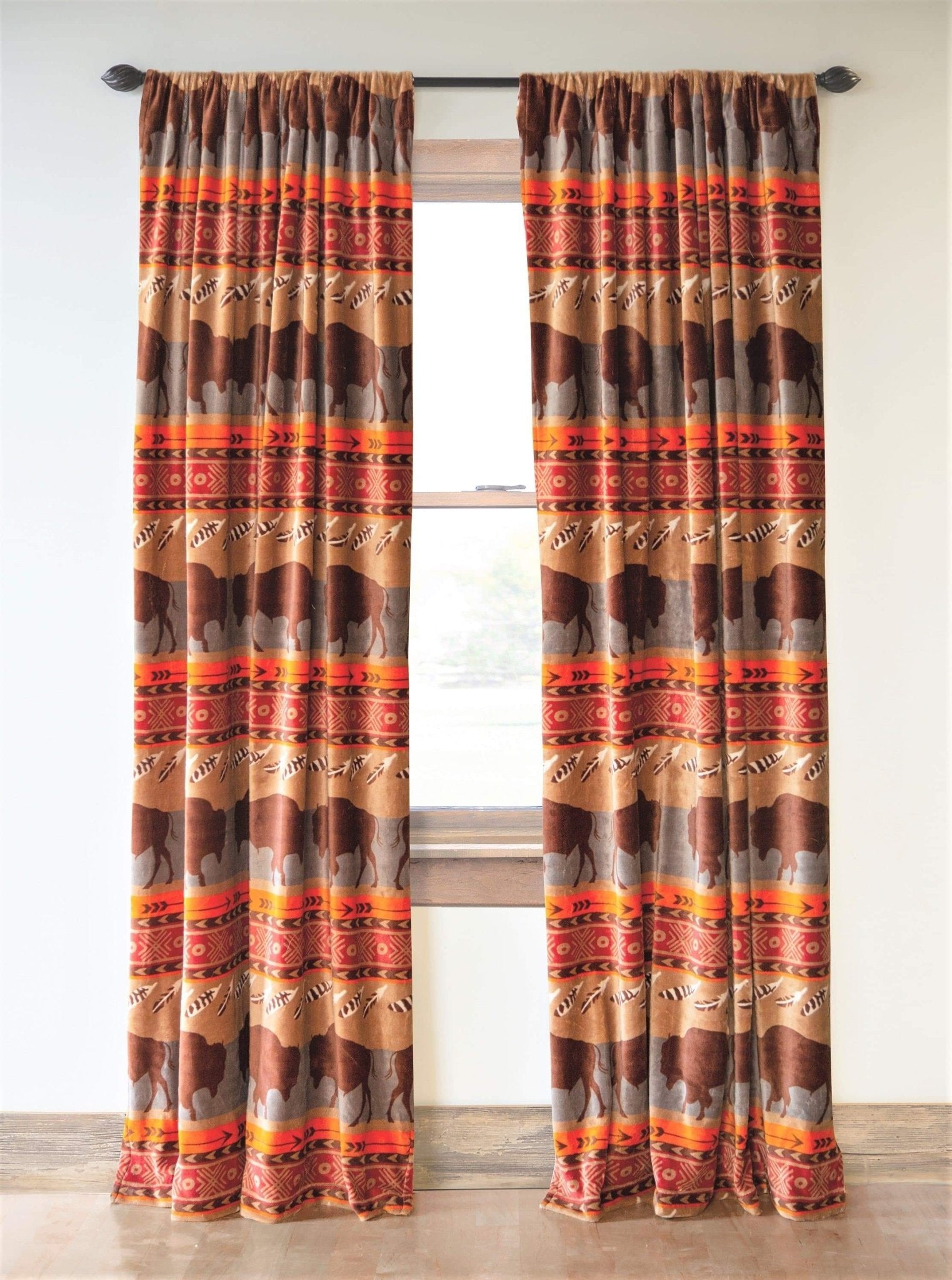 hidden valley buffalo lodge curtain set