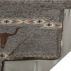 Close up detail of grey and brown High Plains Western Duvet - Your Western Decor