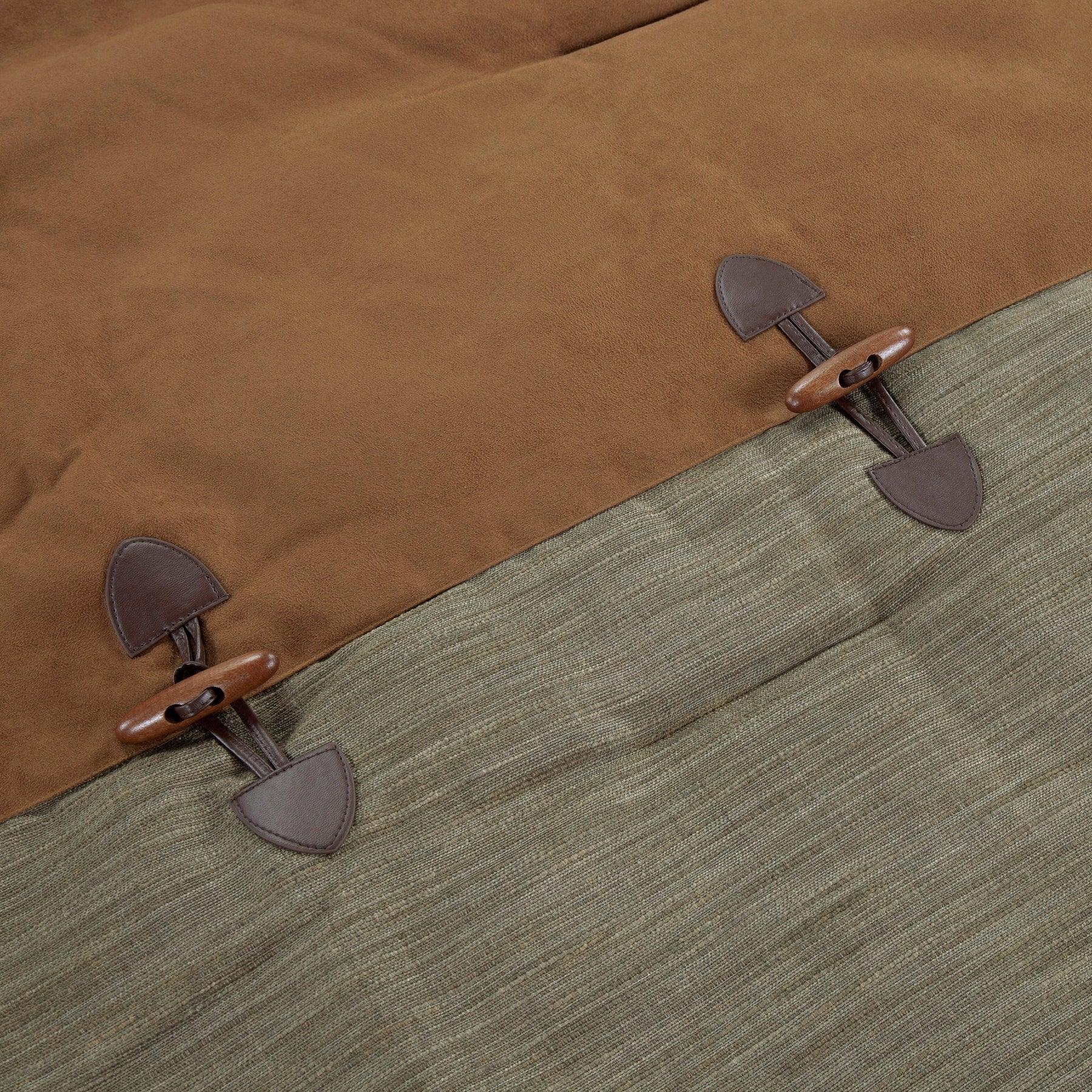 Wood toggles on Highland Lodge Comforter  - Your Western Decor