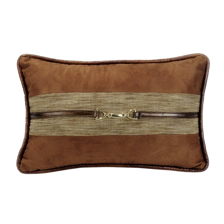 Highland Lodge Suede Buckle Detailed Lumbar Pillow - Your Western Decor