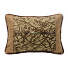 Highland Lodge Accent Pillow with tree-like design fabric and faux leather with buckle center - Your Western Decor