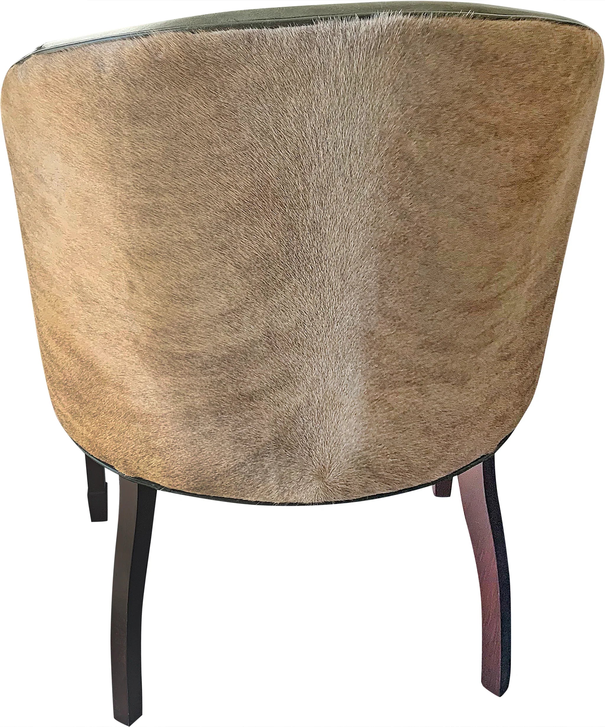 Back view of cowhide wrap accent chair - Your Western Decor