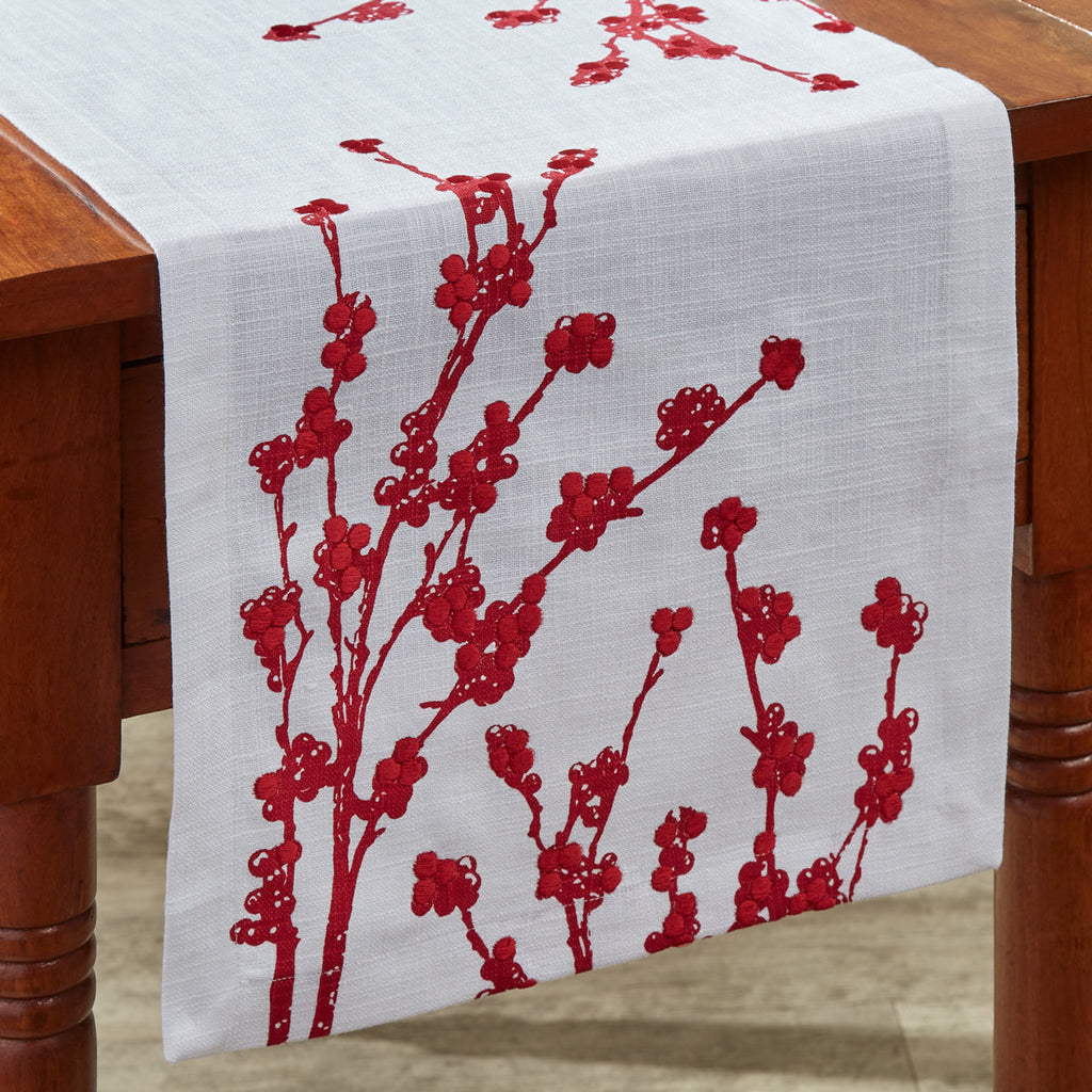 Holly Berries Christmas Table Runner 36" - Your Western Decor