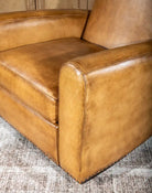 Honeycomb Leather Recliner in hand-burnished tan saddle leather, made in the USA - Your Western Decor